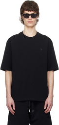 AMI Paris Black Cotton Tonal Ami de Coeur T-shirt