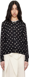 Comme des Garçons Comme des Garçons Black Polka Dots Pattern Print Cardigan