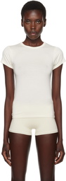 ÉTERNE Off-White Fitted Crewneck Short Sleeve T-shirt