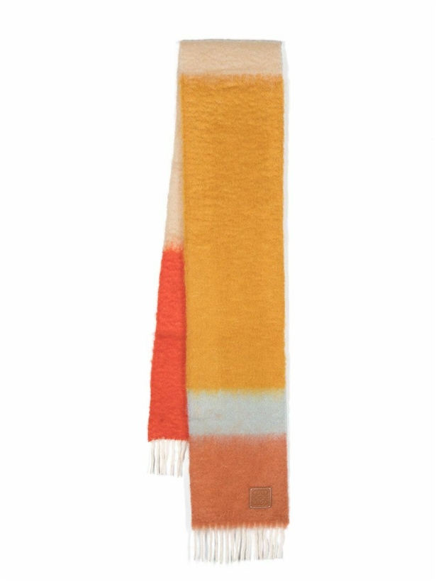 Photo: LOEWE - Striped Mohair And Wool Blend Scarf