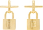 BALMAIN Brass Pulse Padlock Earrings