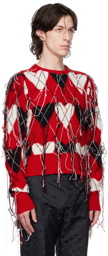 Charles Jeffrey Loverboy Red Guddle Sweater