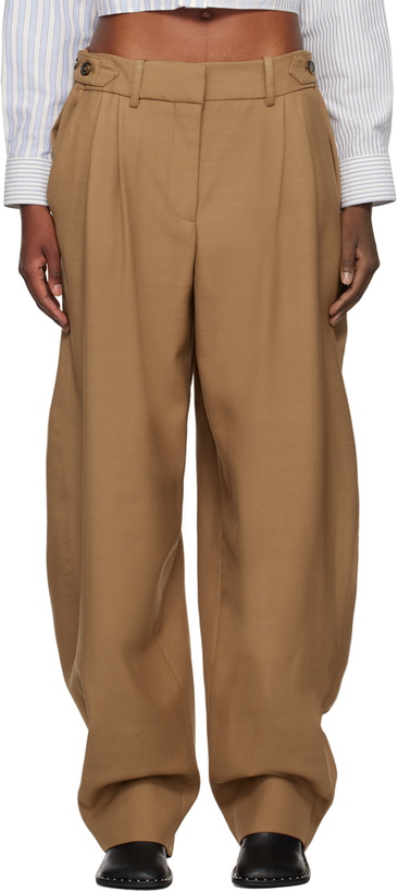 Photo: Stella McCartney Tan Wide Leg Trousers