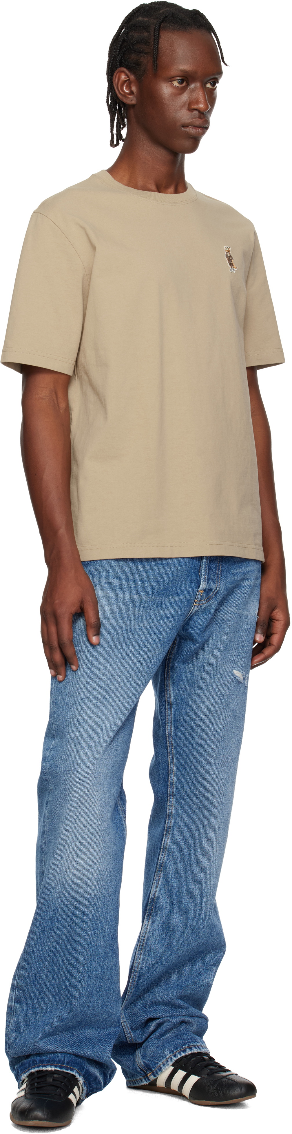 Maison Kitsuné Beige Dressed Fox Comfort T-shirt
