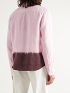 JAMES PERSE - Dip-Dyed Slub Linen Shirt - Pink - 3