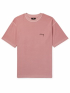 Stussy - Logo-Print Pigment-Dyed Cotton-Jersey T-Shirt - Pink