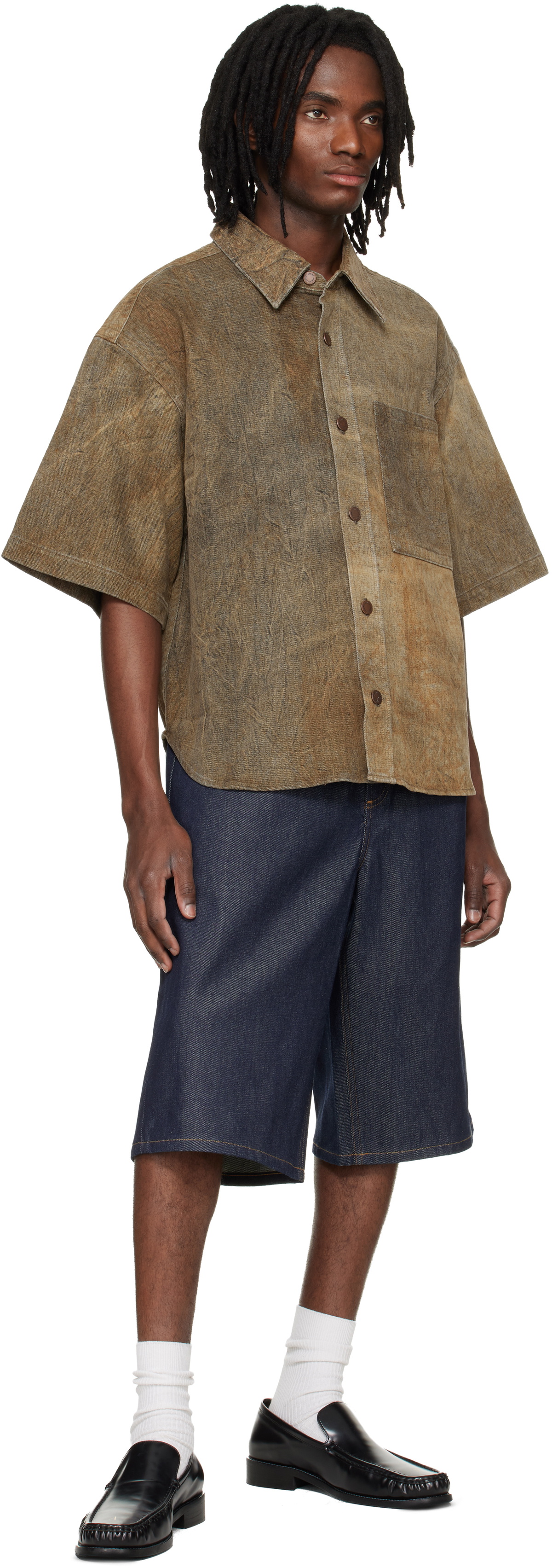 AGOLDE Brown Comfort Stretch Watson Denim Shirt