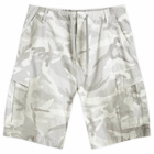 Balenciaga Men's Camo Cargo Shorts in Light Grey