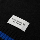 And Wander Men's x Maison Kitsuné Knit Stole in Black