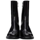 Dries Van Noten Black Leather Zip-Up Boots