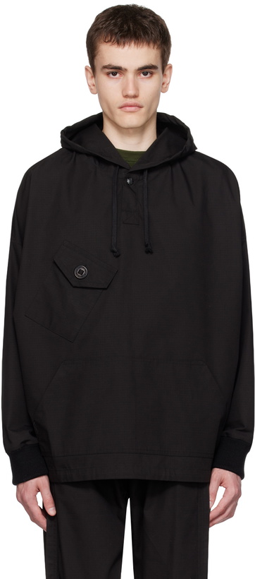 Photo: 3MAN Black Drawstring Hoodie