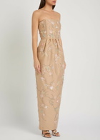 Bernadette Lena Floral Bead-embellished Maxi Dress Beige