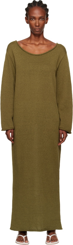 Photo: The Elder Statesman Green Nora Lite Oversized LS Maxi Dress