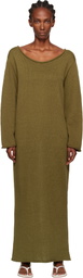 The Elder Statesman Green Nora Lite Oversized LS Maxi Dress