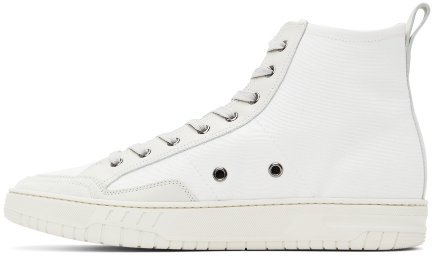 Dunhill White Canvas Court Sneakers