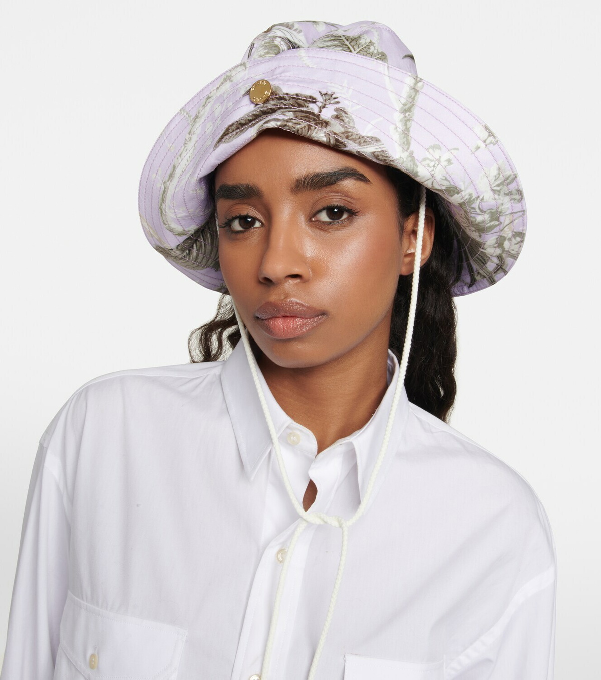 Erdem - Floral canvas bucket hat