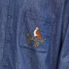 YMC Men's Wray Embroidered Shirt in Indigo