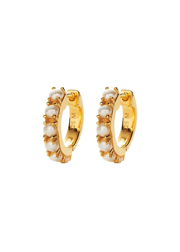 Photo: Missoma Gemstone 18ct Recycled Gold Vermeil Hoop Earrings - One Size