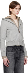 Fax Copy Express Gray Tight Fleece-Lined Hoodie