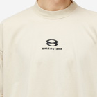 Balenciaga Men's Small Logo T-Shirt in Light Beige/Black