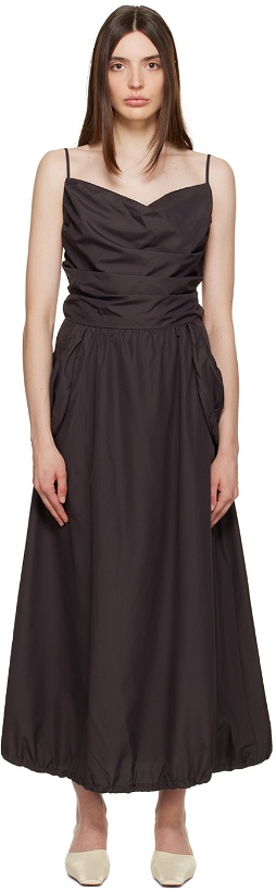 Photo: TheOpen Product Brown Gathered Midi Dress