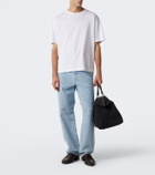 The Row Timo leather-trimmed canvas tote bag