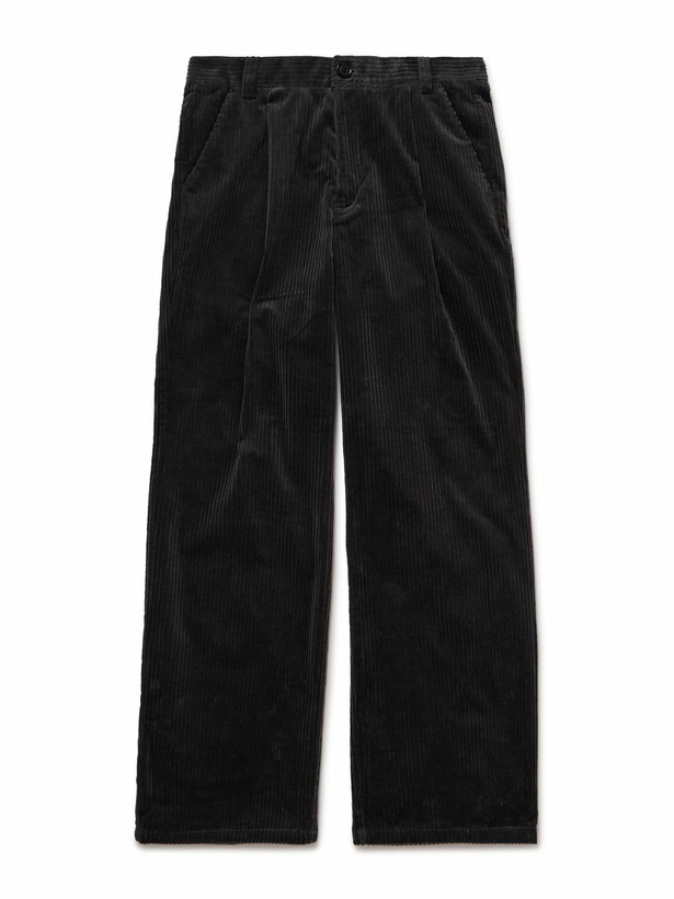 Photo: Oliver Spencer - Orsman Wide-Leg Cotton-Blend Corduroy Trousers - Gray