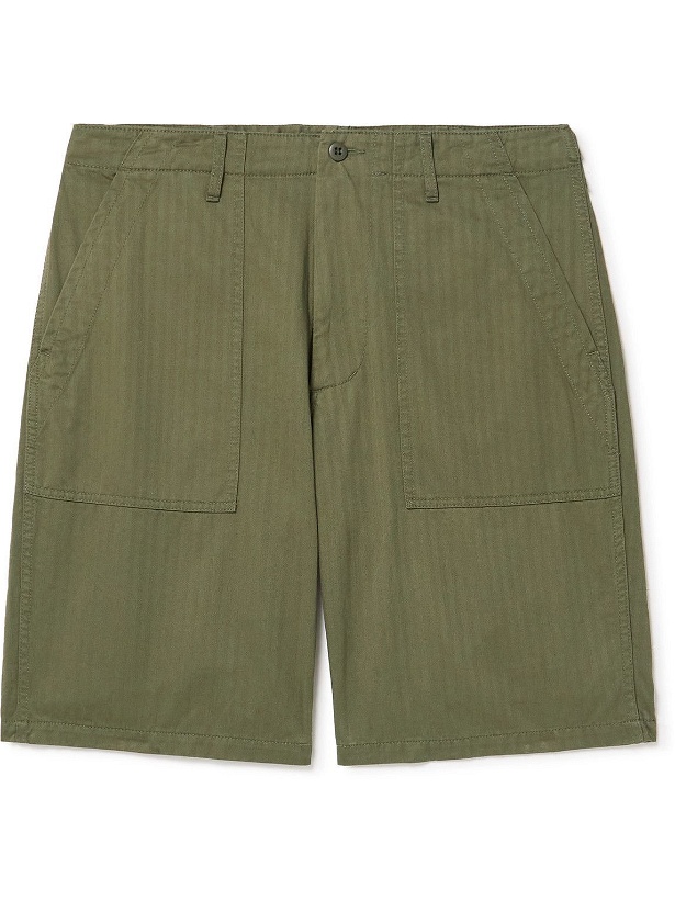 Photo: Beams Plus - Herringbone Cotton Shorts - Green