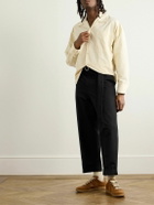 Jil Sander - Cropped Straight-Leg Belted Cotton and Silk-Blend Poplin Trousers - Black