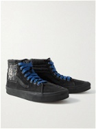 Enfants Riches Déprimés - Vans Sk8-Hi Embellished Leather-Trimmed Distressed Canvas High-Top Sneakers - Black