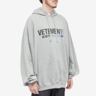 Vetements Flag Logo Hoody in Grey Melange