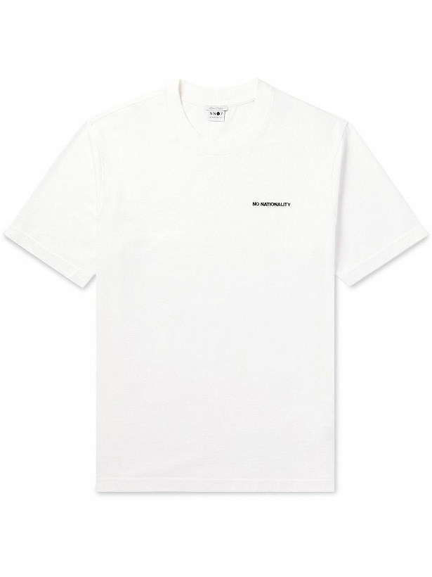 Photo: NN07 - Adam 3209 Logo-Embroidered Pima Cotton-Jersey T-Shirt - White
