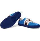 Gucci - Logo-Print Leather Sneakers - Men - Blue