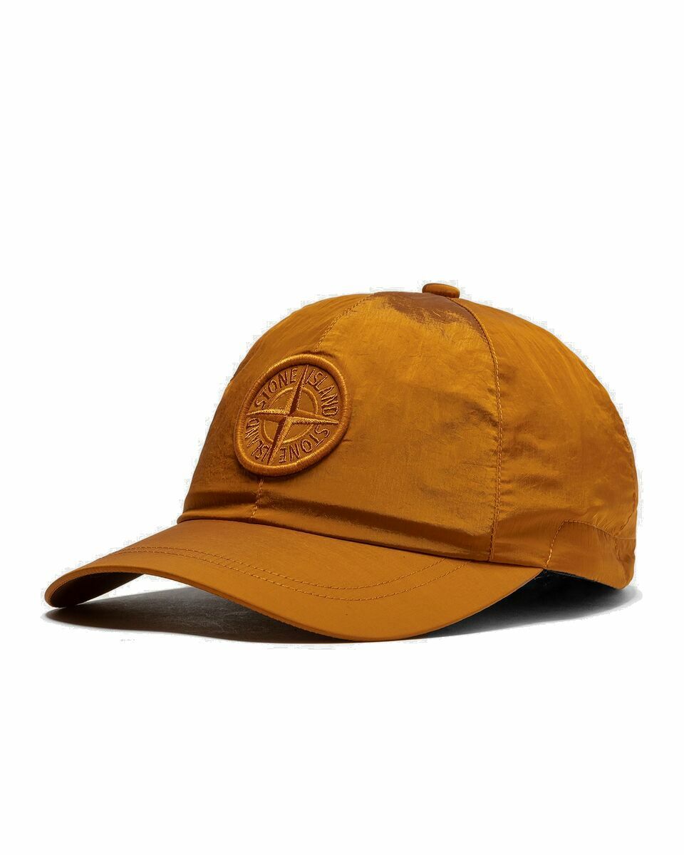 Photo: Stone Island Regenerated Nylon Hat Orange - Mens - Caps
