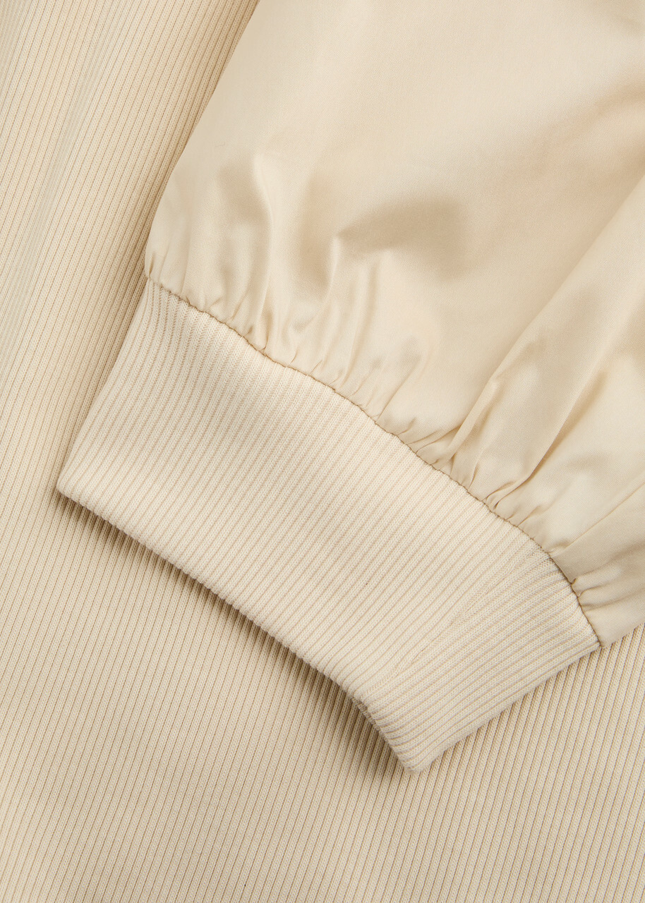 Veronica Beard Coralee Ribbed Stretch-cotton top Cream