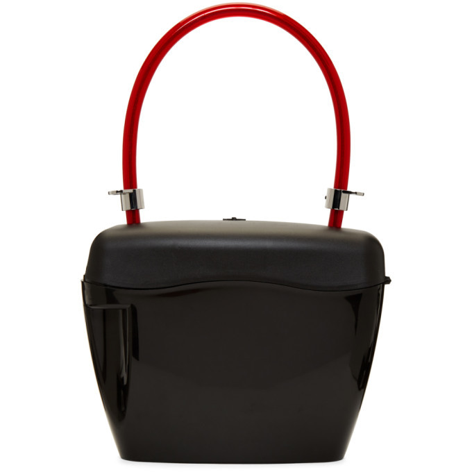 Fashion Red Palm Angels Padlock Bag Palm Angels Black And White