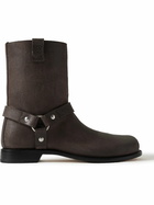 LOEWE - Campo Embellished Leather Boots - Brown