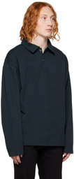 ANOTHER ASPECT Navy Spread Collar Polo