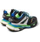 Balenciaga - Track Leather, Mesh and Rubber Sneakers - Men - Green