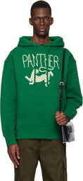 Valentino Green Cotton 'Panther' Print Hoodie
