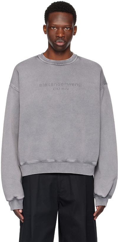 Photo: Alexander Wang Gray Embossed Sweatshirt