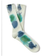 Anonymous ism - Ribbed Tie-Dyed Cotton-Blend Socks
