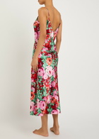 Olivia Von Halle Garbo Floral-print Silk Night Dress Red