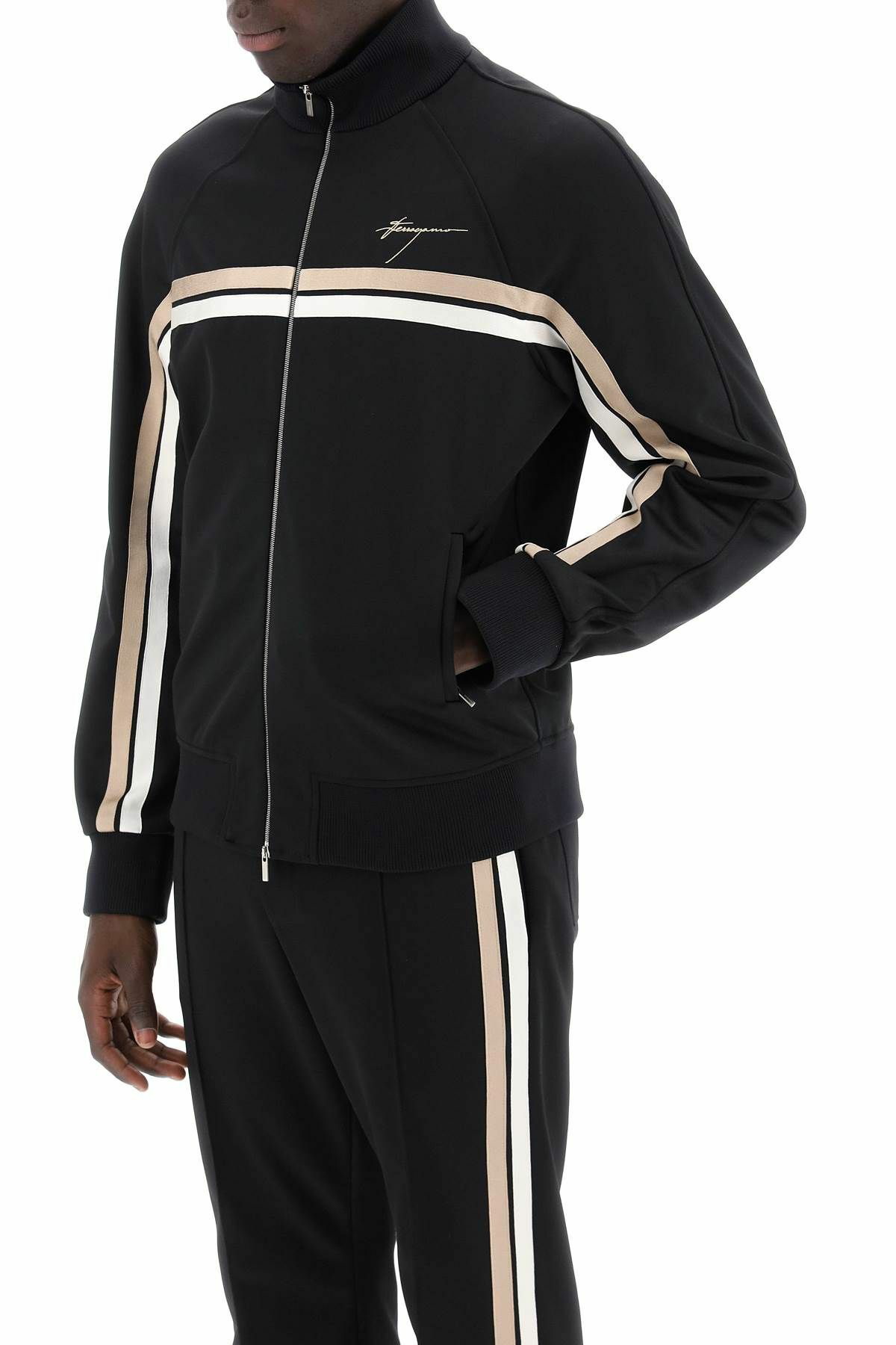 ◆FERRAGAMO◆フェラガモ track sweatshirt with two-tone FERRAGAMO
