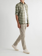 Boglioli - Slim-Fit Spread-Collar Checked Cotton-Flannel Shirt - Green