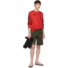 Off-White Green and Brown Camo Stencil Shorts