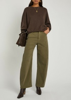 Nili Lotan Tribeca Wide-leg Trousers Olive