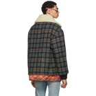 Gucci Blue Wool Plaid Jacket