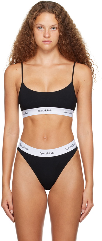 Photo: Sporty & Rich Black Serif Bra