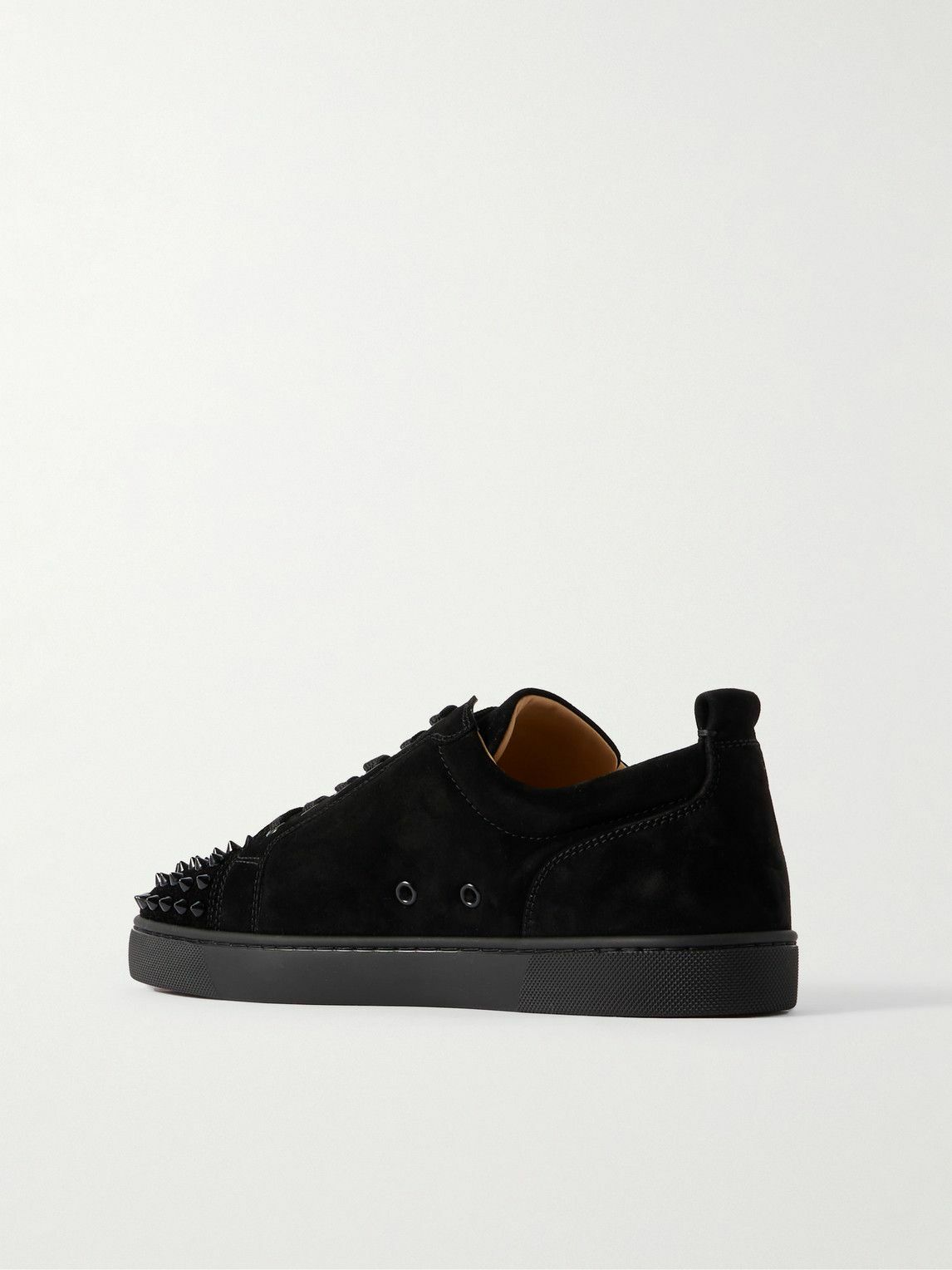 Christian Louboutin - Louis Junior Spikes Cap-Toe Suede Sneakers - Black